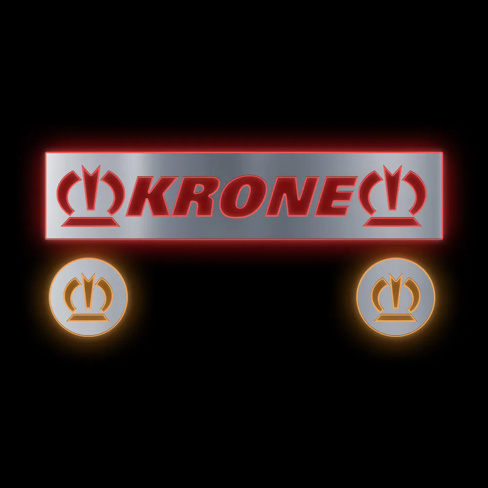 Задняя табличка с эмблемами KRONE (700х150мм, эмблемы Ø100мм) — фото 1