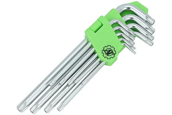 Набор шестигранных TORX ключей "АТ" 9 пр. длинных (T10,T15,T20,T25,T27,T30,T40,T45,T50) — фото 1