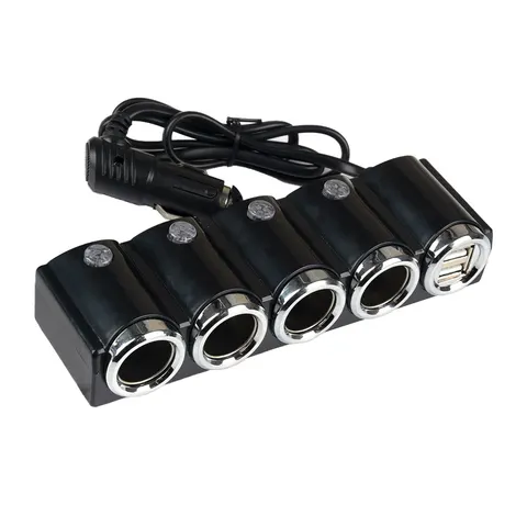Разветвитель в прикуриватель № 1504 4 устройства USB 2 порта