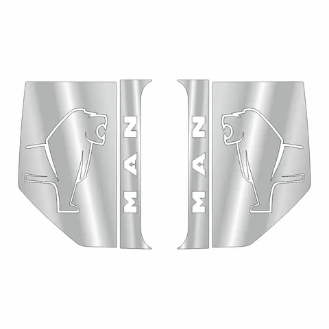 Накладки из нержавеющей стали на стойки дверей MAN (с 2021г.в) NKN-222