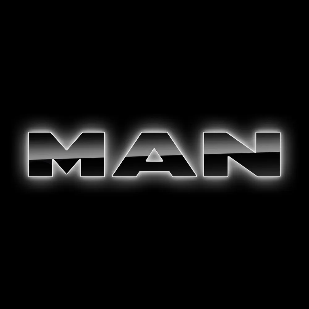 Светодиодная надпись-логотип (черный пластик) для грузовиков MAN TGA (460х85мм) — фото 1