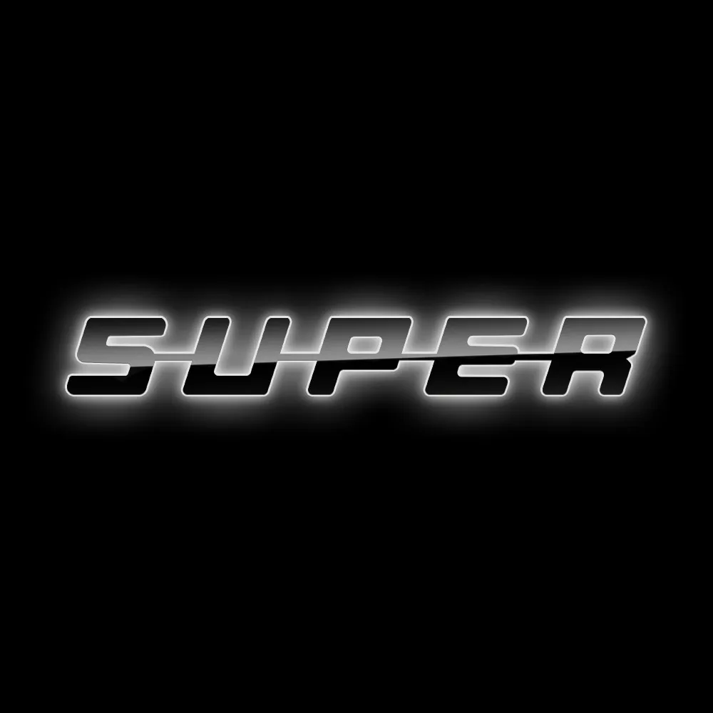 Светодиодная надпись "SUPER" (черный пластик) для грузовиков SCANIA (450х65мм) — фото 1