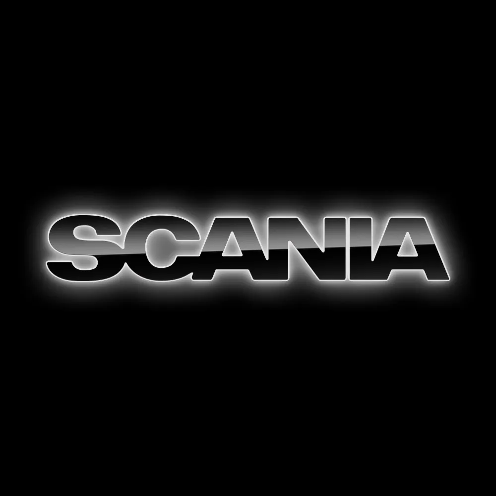 Светодиодная надпись-логотип (черный пластик) для грузовиков SCANIA (820х125мм) — фото 1