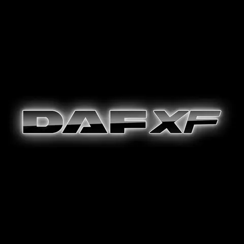 Светодиодная надпись-логотип (черный пластик) для грузовиков DAF XF (680х65мм)