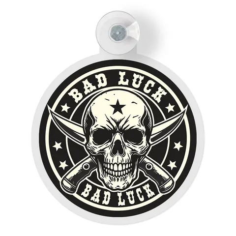 Вымпел-бейдж на присоске (Ø125мм) BAD LUCK