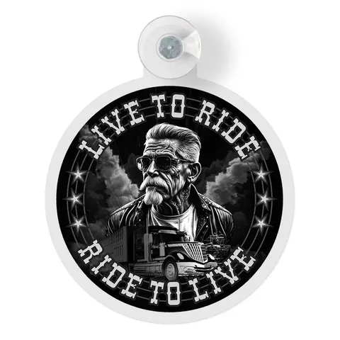 Вымпел-бейдж на присоске (Ø125мм) LIVE TO RIDE