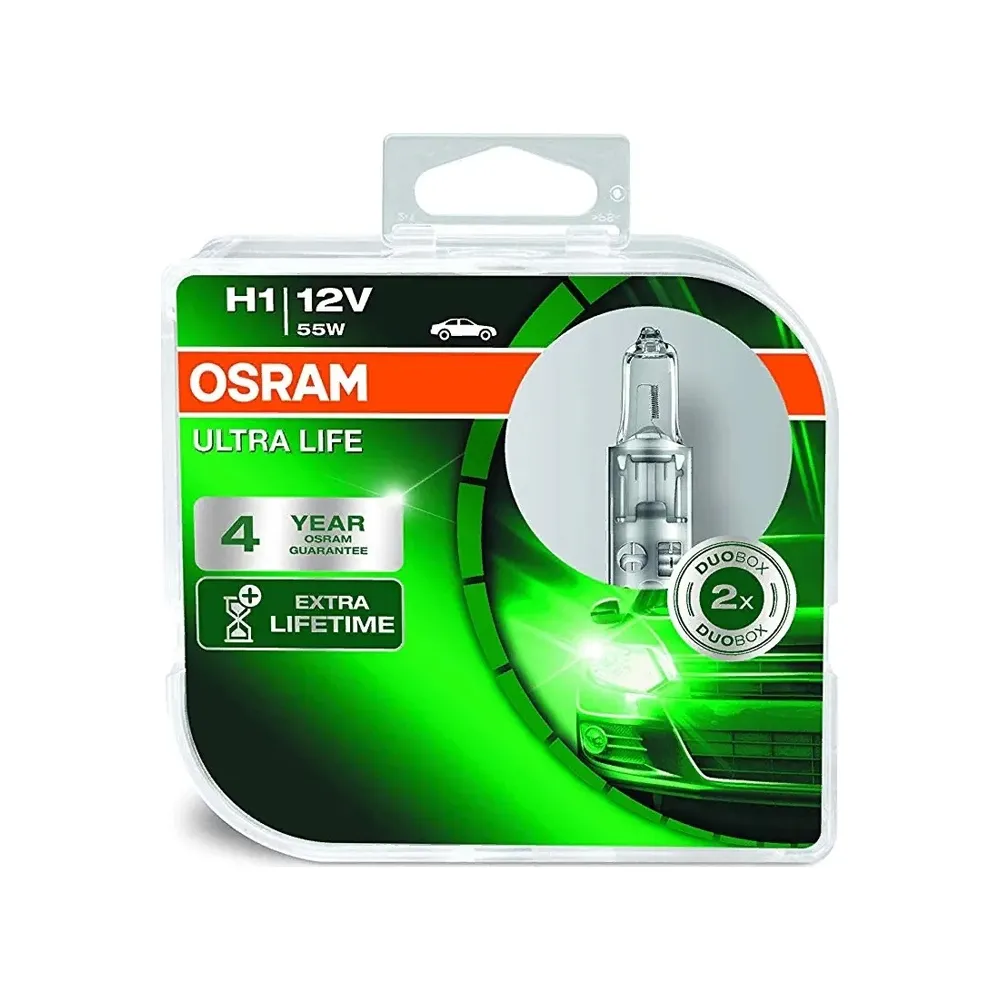 Автолампа H1 (55) P14.5s ULTRA LIFE 12V OSRAM (комп. 2шт) 64150ULTHCB — фото 1