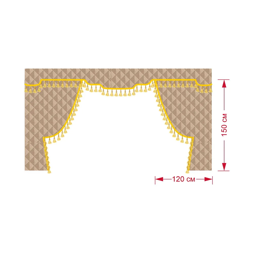 Шторы спального места 1,2х1,5м (с ламбрекеном) — фото 1