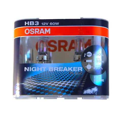 Автолампа 12V HB3 60w+90% (P20d)NIGHT BREAKER PLUS OSRAM