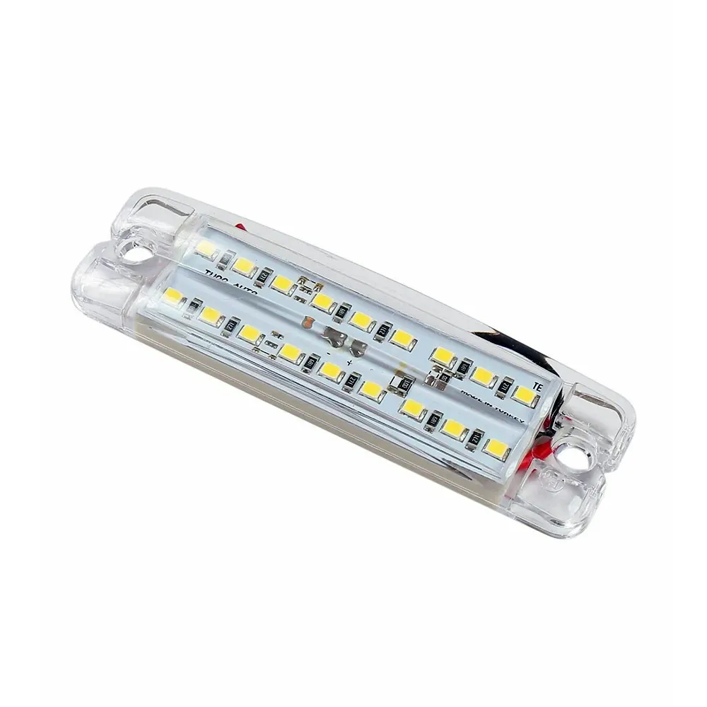 Фонарь габаритный белый (18LED, белый, 12/24V, L-100мм) 23991 — фото 1