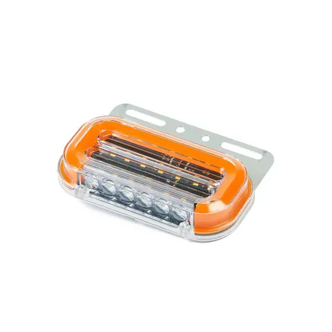 Фонарь габаритный на кронштейне (желто-белый, 12V) овальный 23750