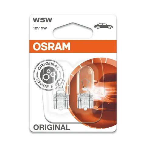 Лампа OSRAM 2825-02B W5W 12V-5W (W2,1x9,5d) (комп. 2шт.)