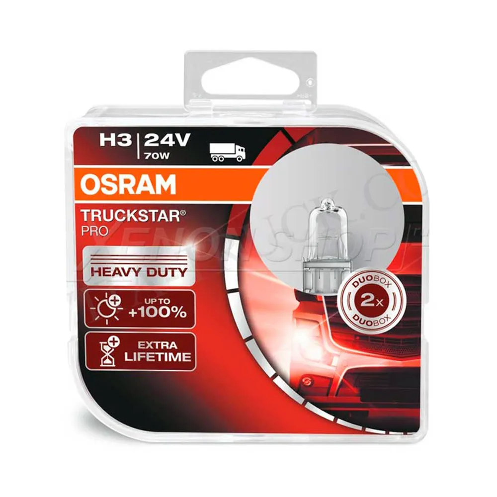 64156TSP-HCB Комплект автоламп Osram H3 24V 70W (PK22s) (вибростойкая+увелич.срок службы) Truckstar — фото 1