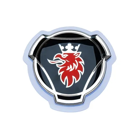 Эмблема SCANIA на капот с оранжевой LED подсветкой